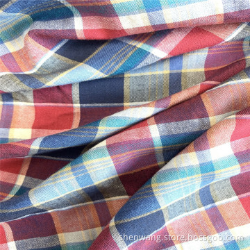 Colorful 100% Rayon Checked Yarn Dyed Plaid Fabric